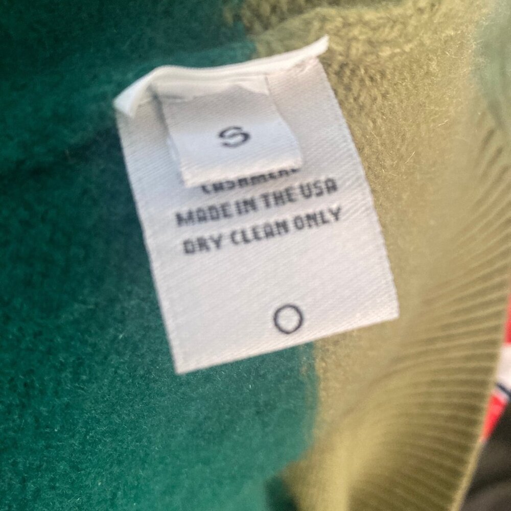 The Elder Statesman Sweater Mens Small 100% Cashmere Green Striped - Picture 5 of 11